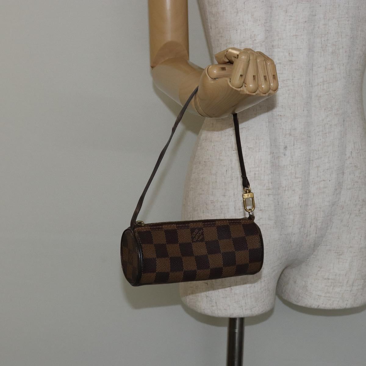 LOUIS VUITTON Damier Ebene Papillon Pouch LV Auth 142954