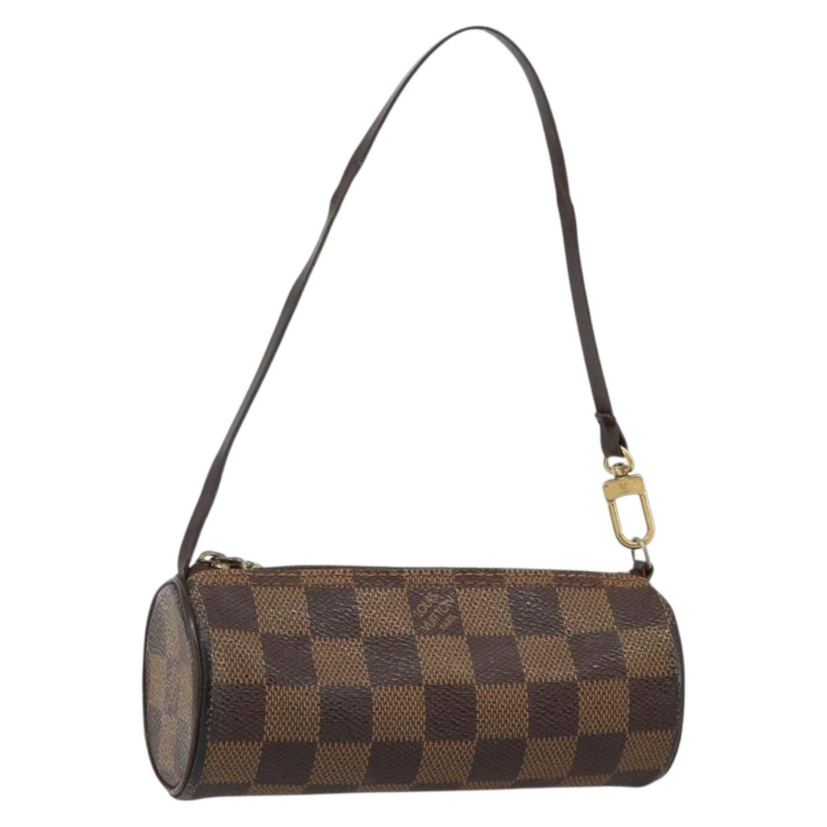 LOUIS VUITTON Damier Ebene Papillon Pouch LV Auth 142954