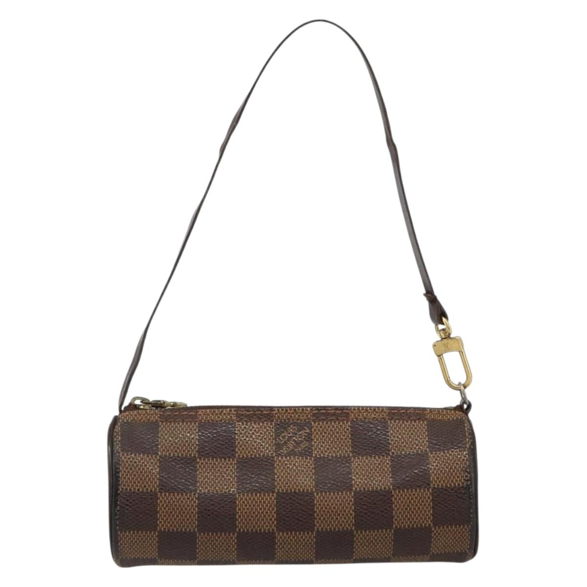 LOUIS VUITTON Damier Ebene Papillon Pouch LV Auth 142954