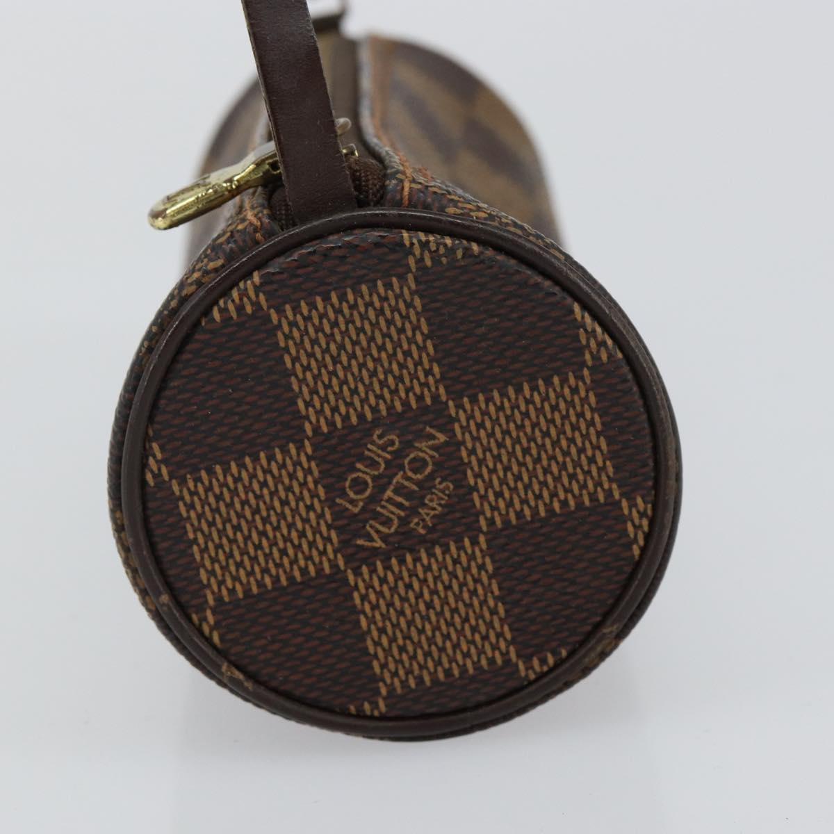 LOUIS VUITTON Damier Ebene Papillon Pouch LV Auth 142954