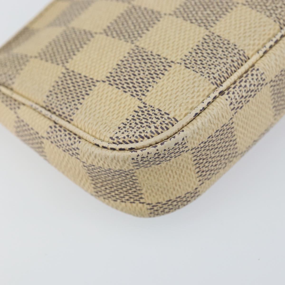 LOUIS VUITTON Damier Azur Illustre Mini Pochette Accessoires N41463 Auth 142956