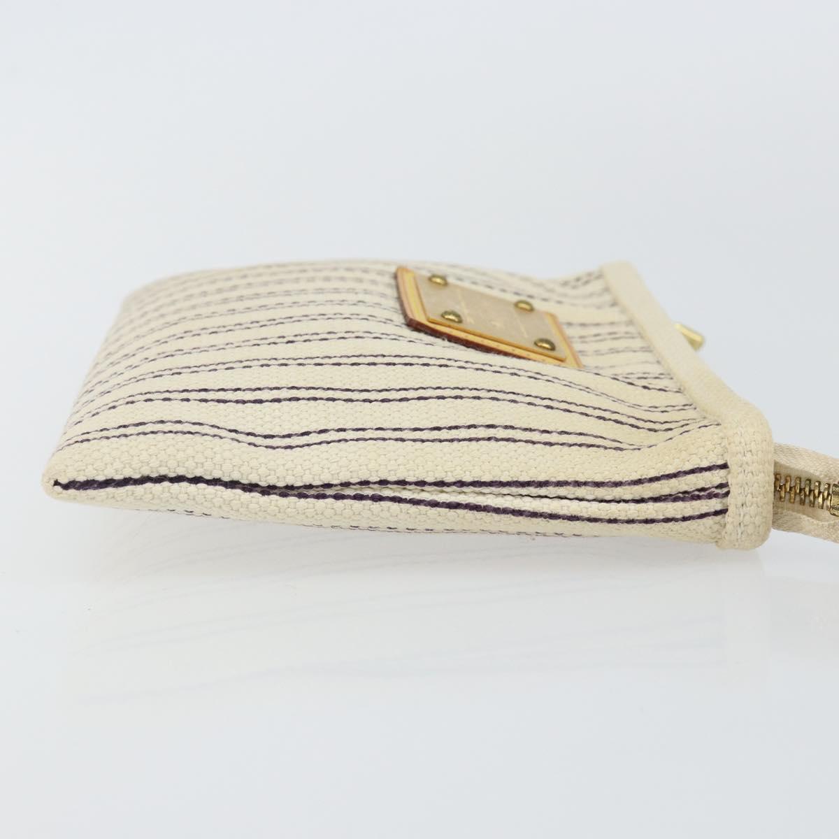LOUIS VUITTON Antigua Pochette Platform PM Pouch Beige M40069 LV Auth 142957