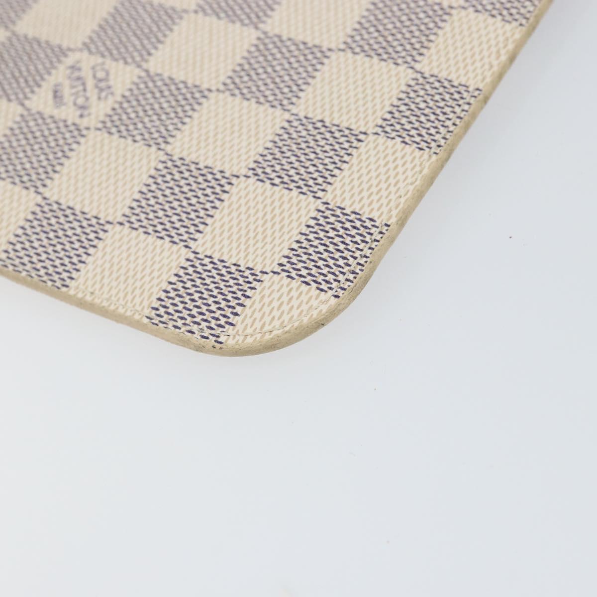 LOUIS VUITTON Damier Azur Neverfull MM Pouch Pouch LV Auth 142958