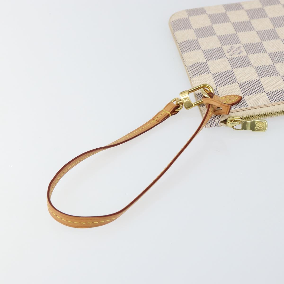 LOUIS VUITTON Damier Azur Neverfull MM Pouch Pouch LV Auth 142958