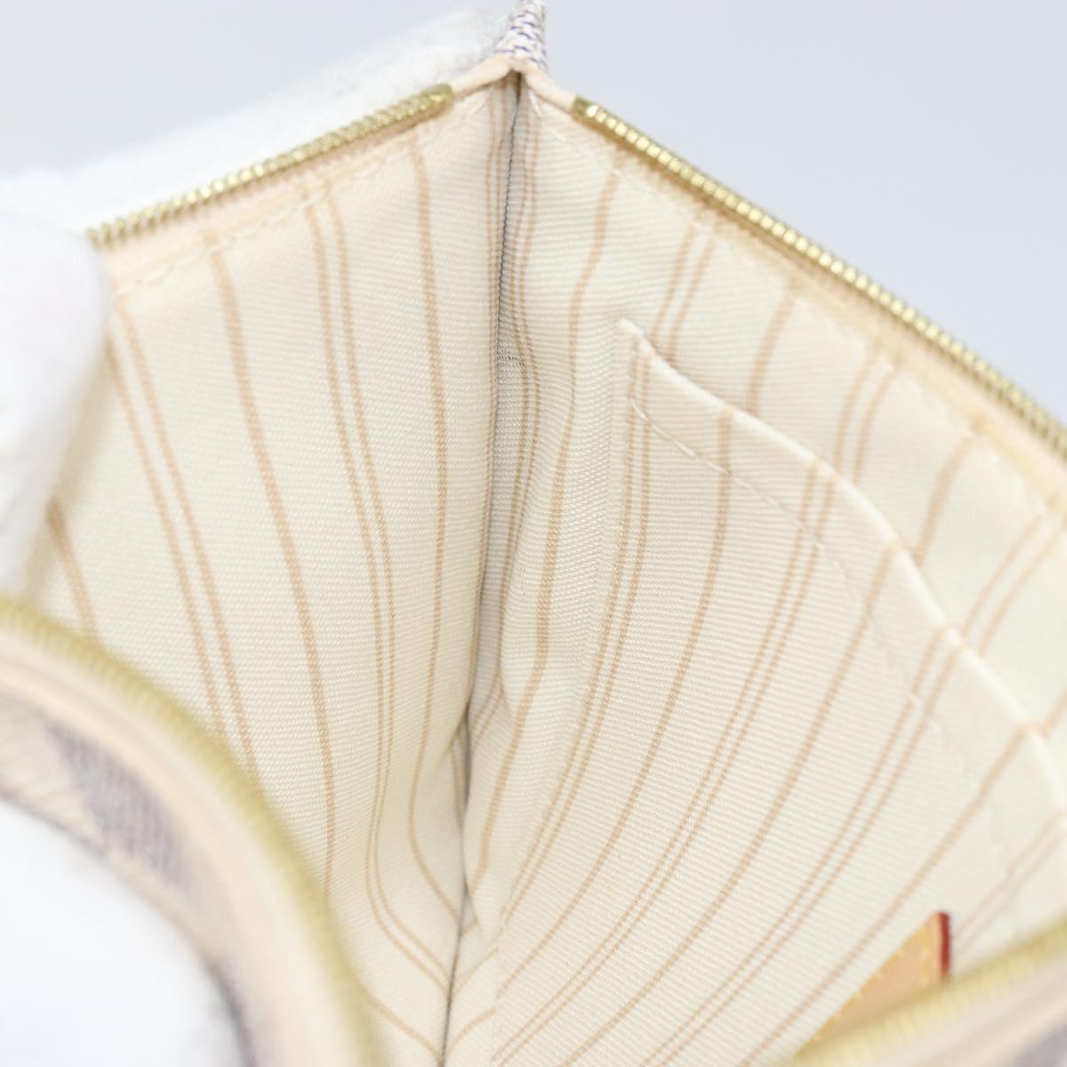 LOUIS VUITTON Damier Azur Neverfull MM Pouch Pouch LV Auth 142958