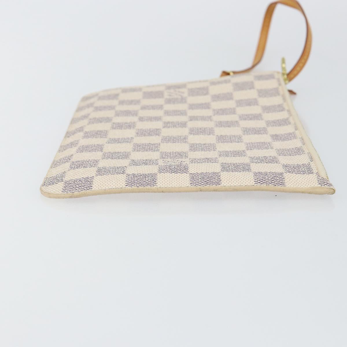 LOUIS VUITTON Damier Azur Neverfull MM Pouch Pouch LV Auth 142958