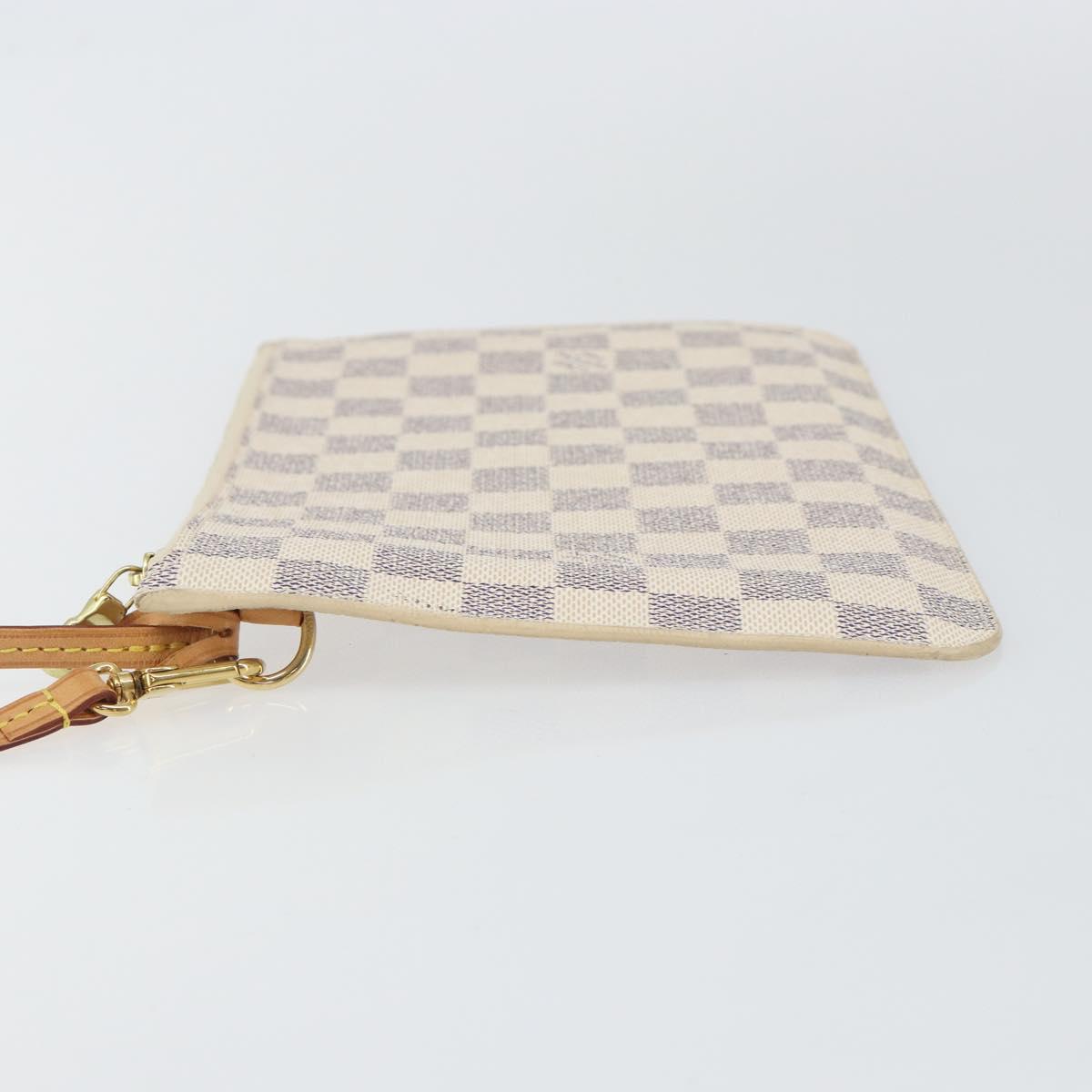 LOUIS VUITTON Damier Azur Neverfull MM Pouch Pouch LV Auth 142958