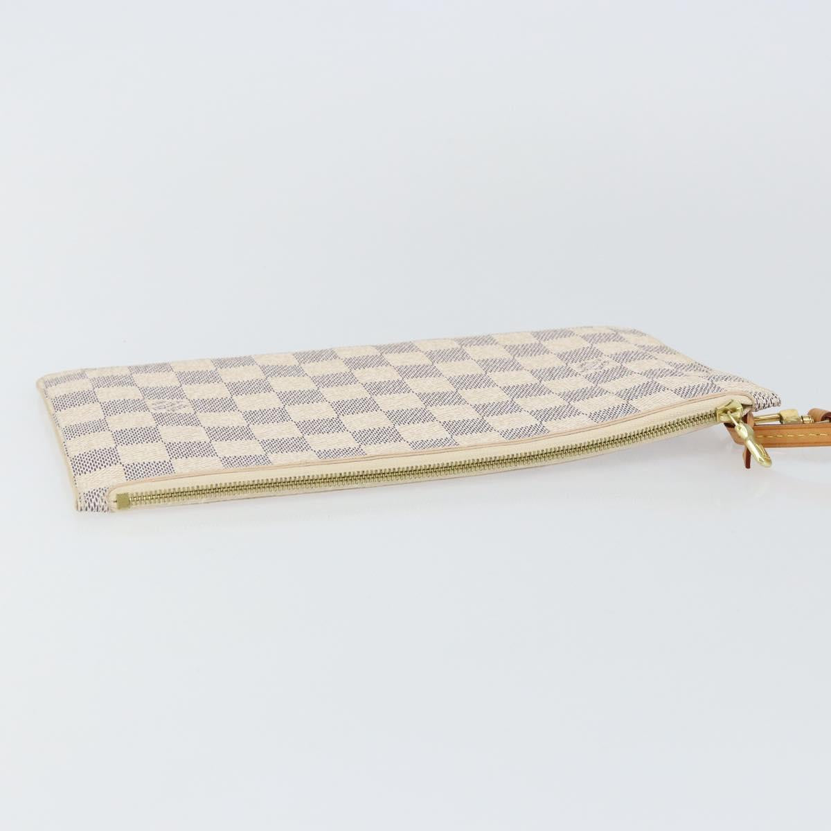 LOUIS VUITTON Damier Azur Neverfull MM Pouch Pouch LV Auth 142958