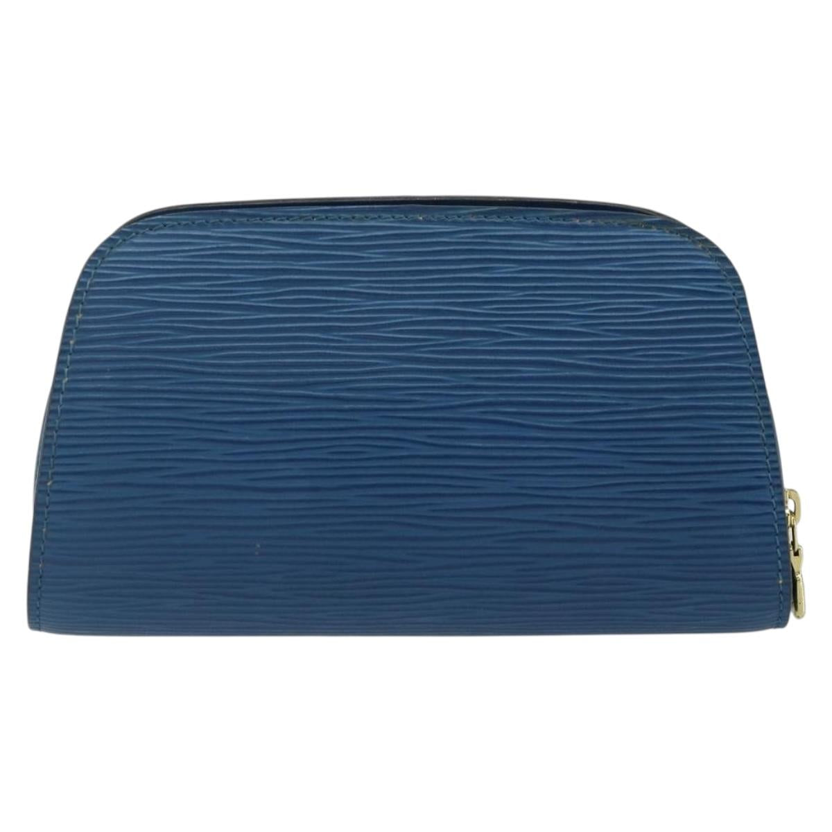 LOUIS VUITTON Epi Dauphine PM Pouch Blue M48445 LV Auth 142961