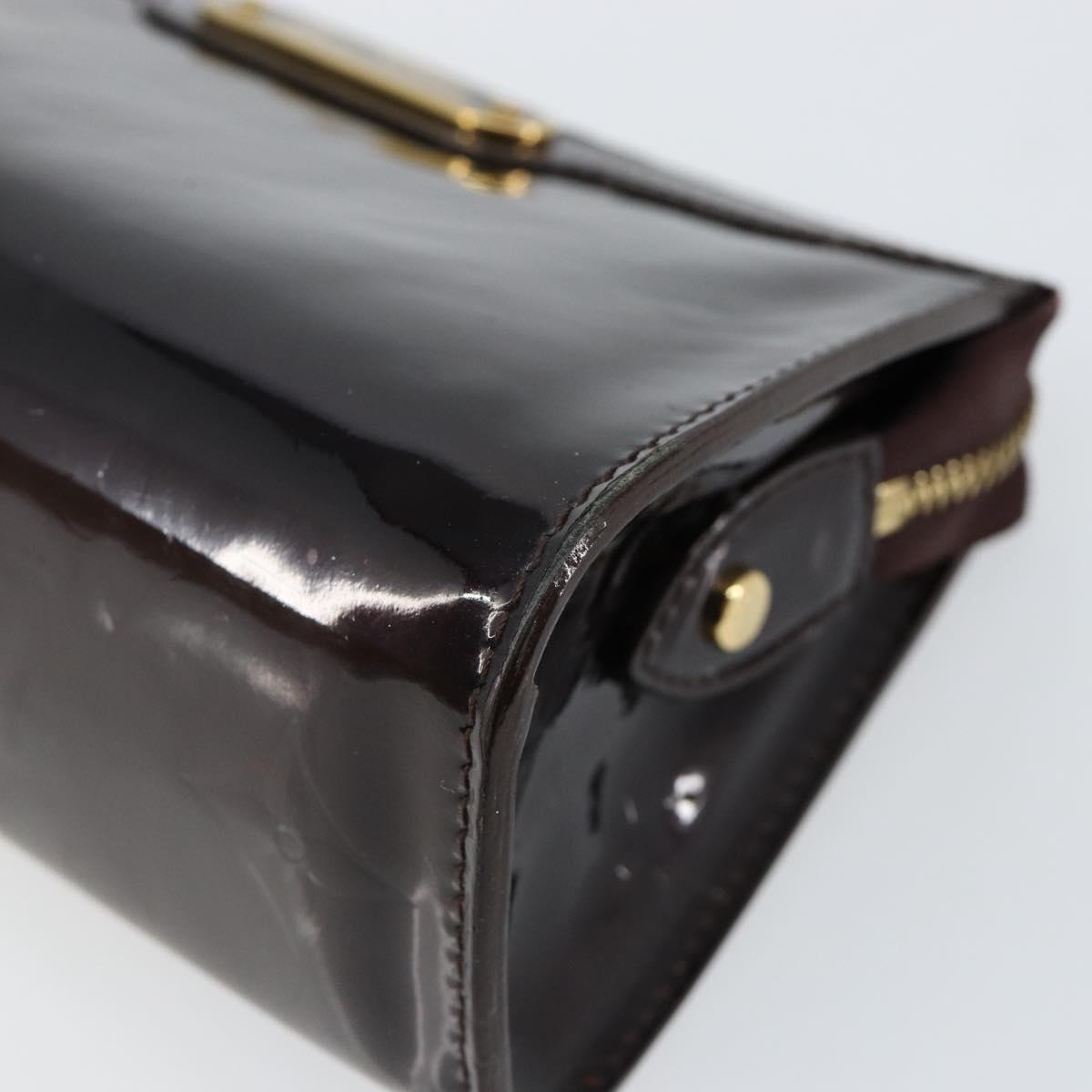 LOUIS VUITTON Monogram Vernis Trousse Cosmetics Amarante M93564 LV Auth 142963
