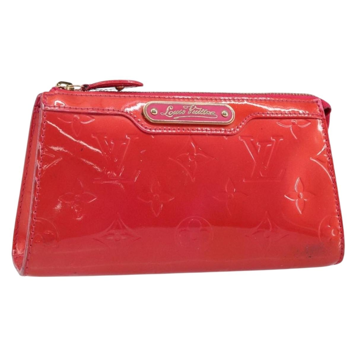 LOUIS VUITTON Monogram Vernis Trousse Cosmetic Pouch Rose Pop M93647 Auth 142964