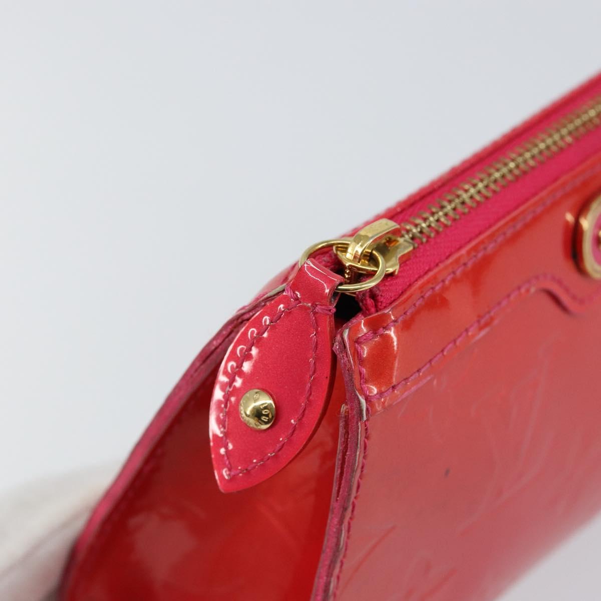 LOUIS VUITTON Monogram Vernis Trousse Cosmetic Pouch Rose Pop M93647 Auth 142964A