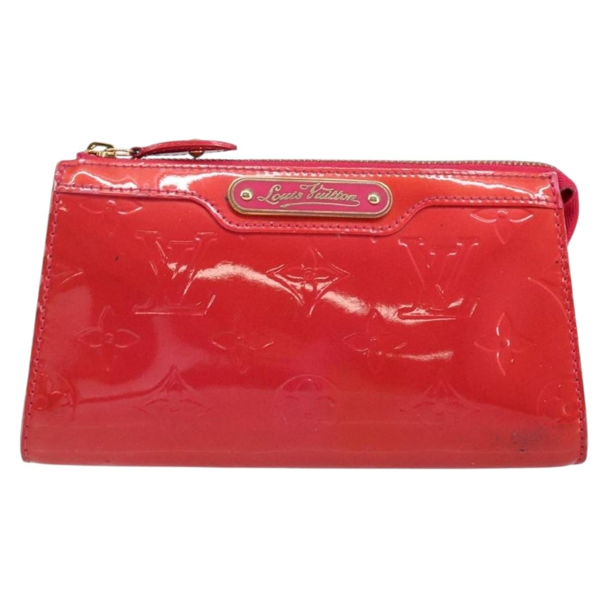 LOUIS VUITTON Monogram Vernis Trousse Cosmetic Pouch Rose Pop M93647 Auth 142964