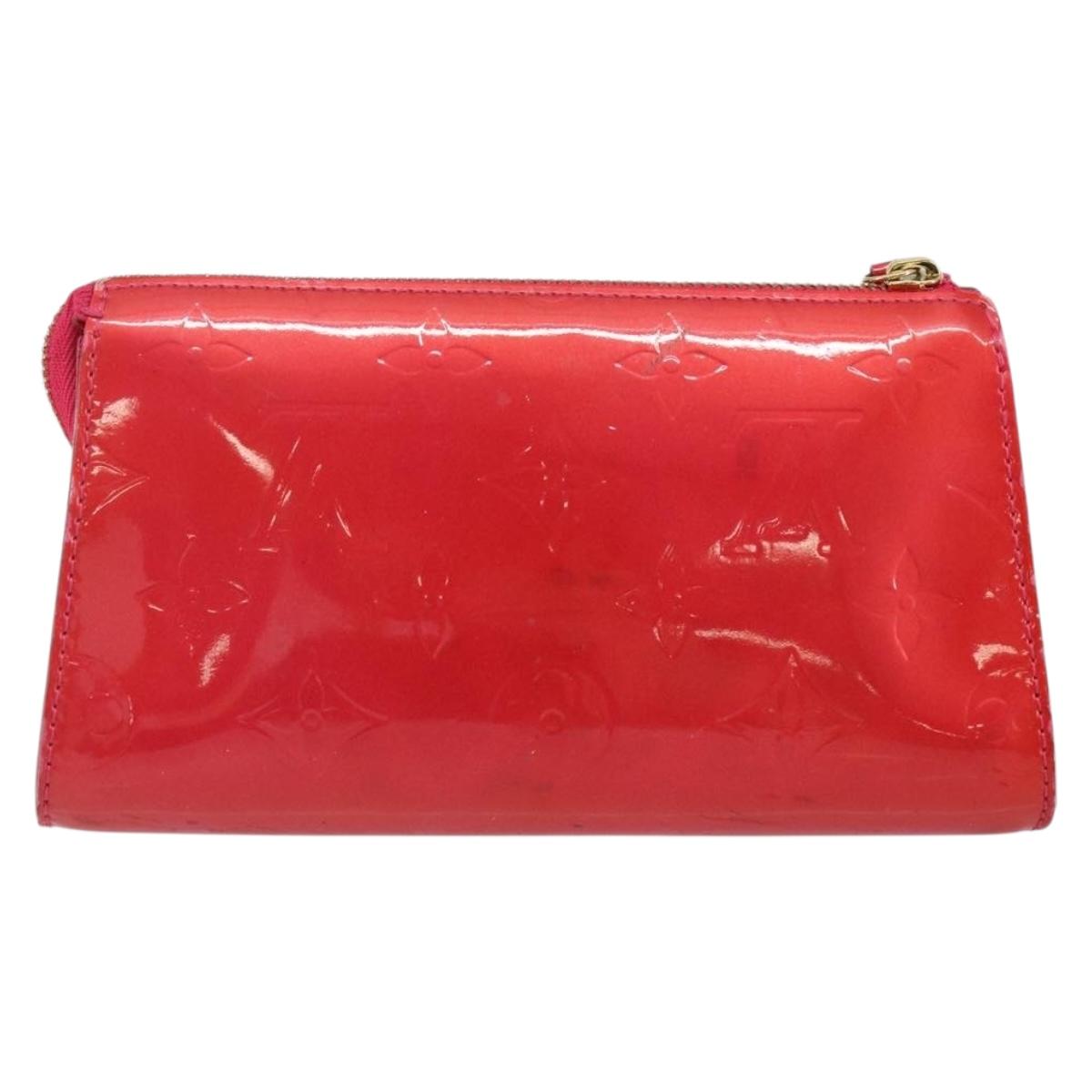 LOUIS VUITTON Monogram Vernis Trousse Cosmetic Pouch Rose Pop M93647 Auth 142964A