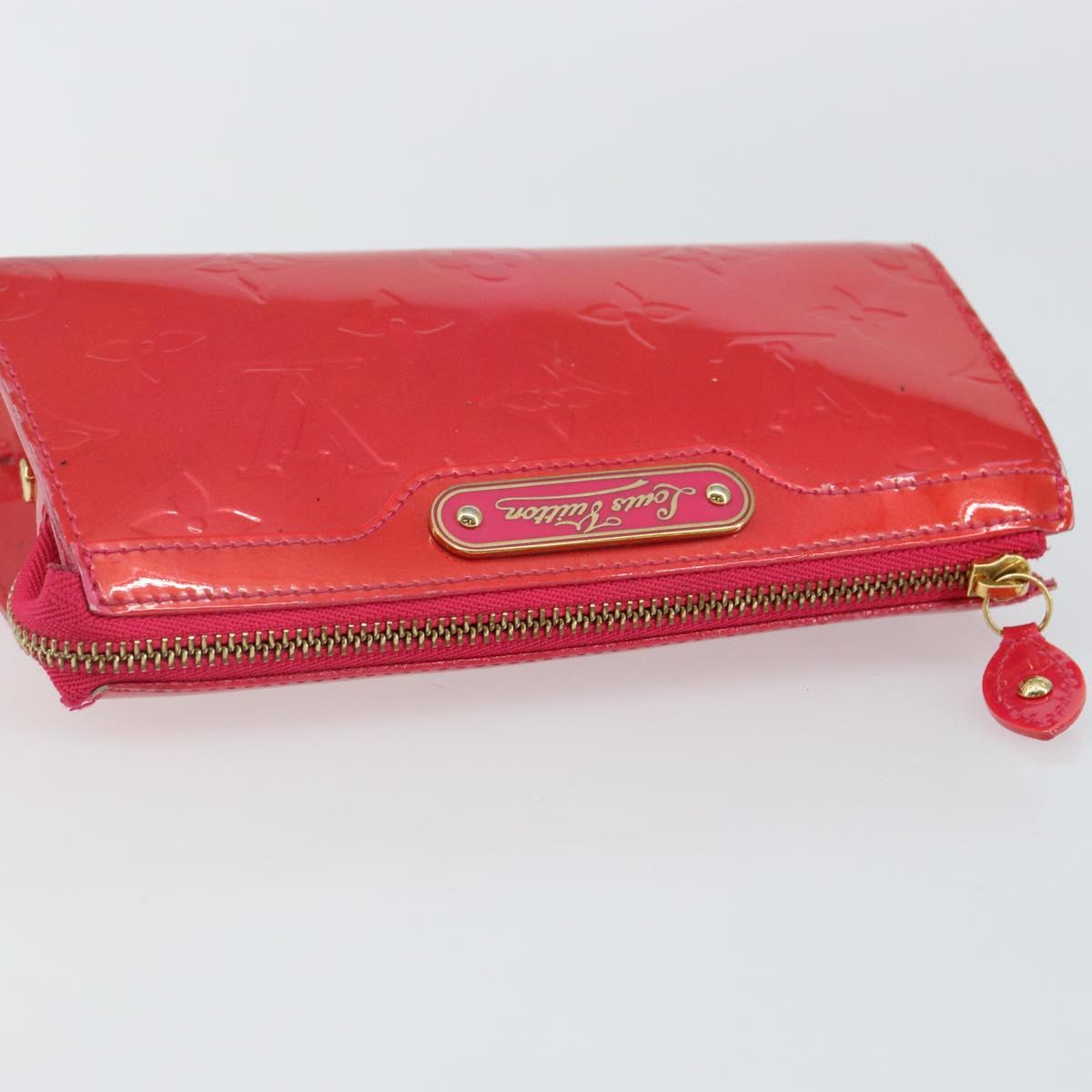LOUIS VUITTON Monogram Vernis Trousse Cosmetic Pouch Rose Pop M93647 Auth 142964A