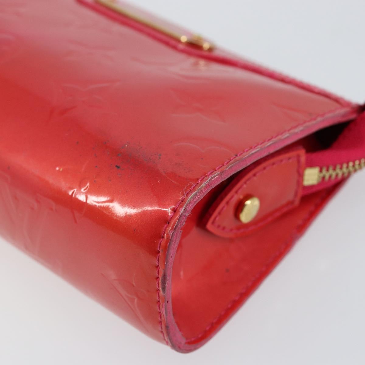 LOUIS VUITTON Monogram Vernis Trousse Cosmetic Pouch Rose Pop M93647 Auth 142964A