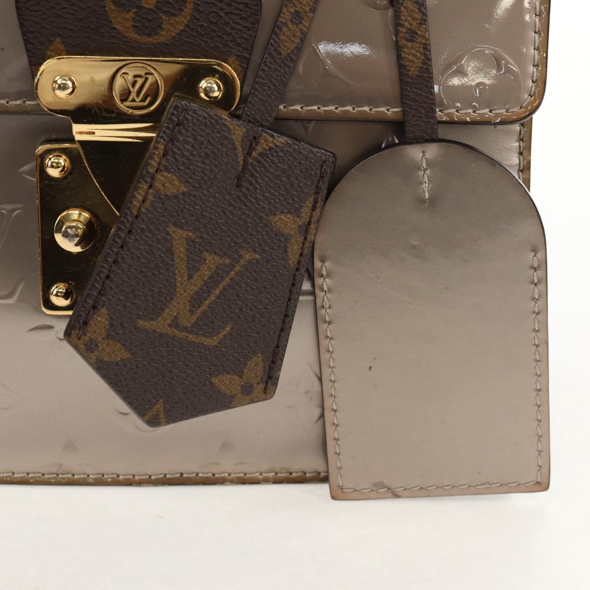 LOUIS VUITTON Monogram Vernis Spring Street PM Bag Silver M90567 LV Auth 142967V