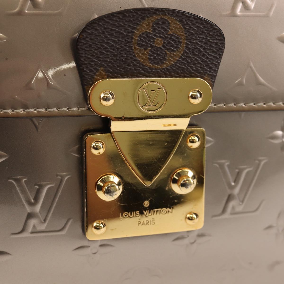 LOUIS VUITTON Monogram Vernis Spring Street PM Bag Silver M90567 LV Auth 142967V