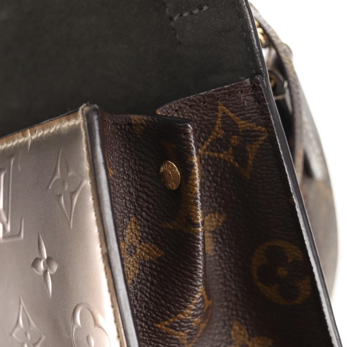 LOUIS VUITTON Monogram Vernis Spring Street PM Bag Silver M90567 LV Auth 142967V