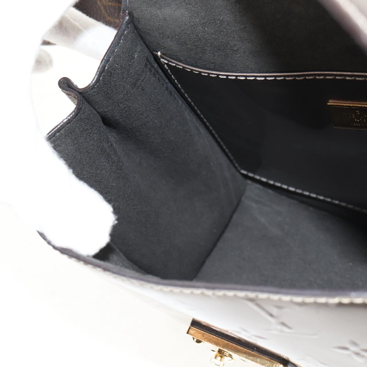 LOUIS VUITTON Monogram Vernis Spring Street PM Bag Silver M90567 LV Auth 142967V