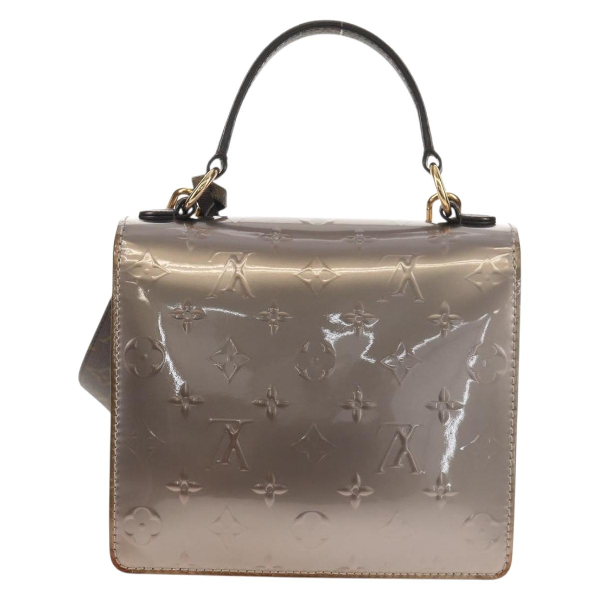 LOUIS VUITTON Monogram Vernis Spring Street PM Bag Silver M90567 LV Auth 142967V