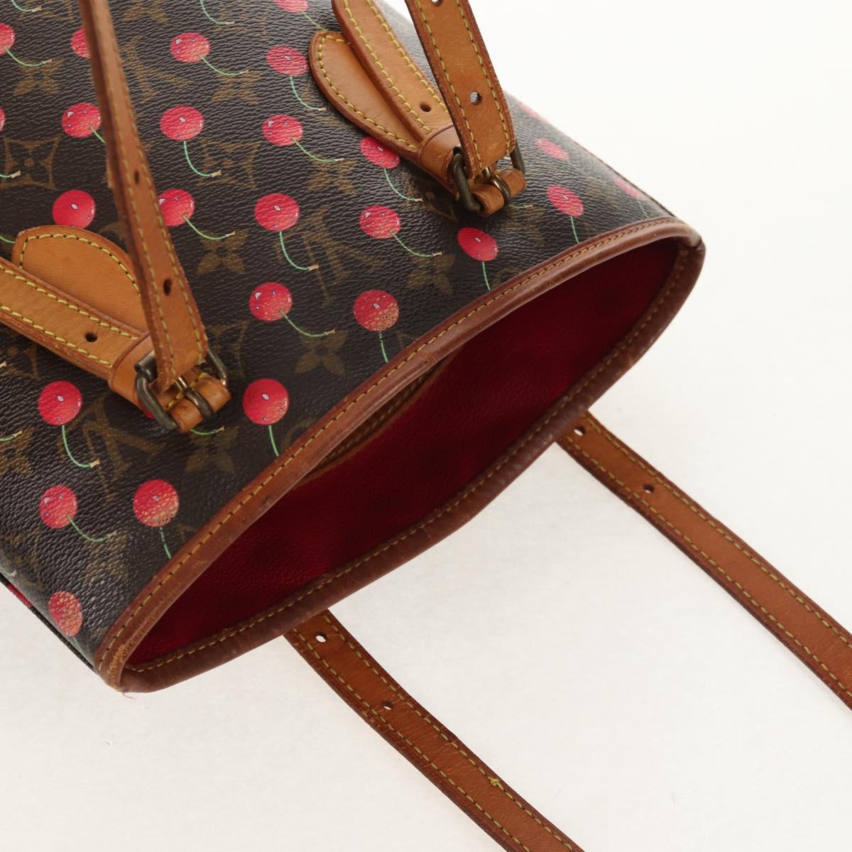 LOUIS VUITTON Monogram Cherry Bucket PM Shoulder Bag M95012 LV Auth 142971V