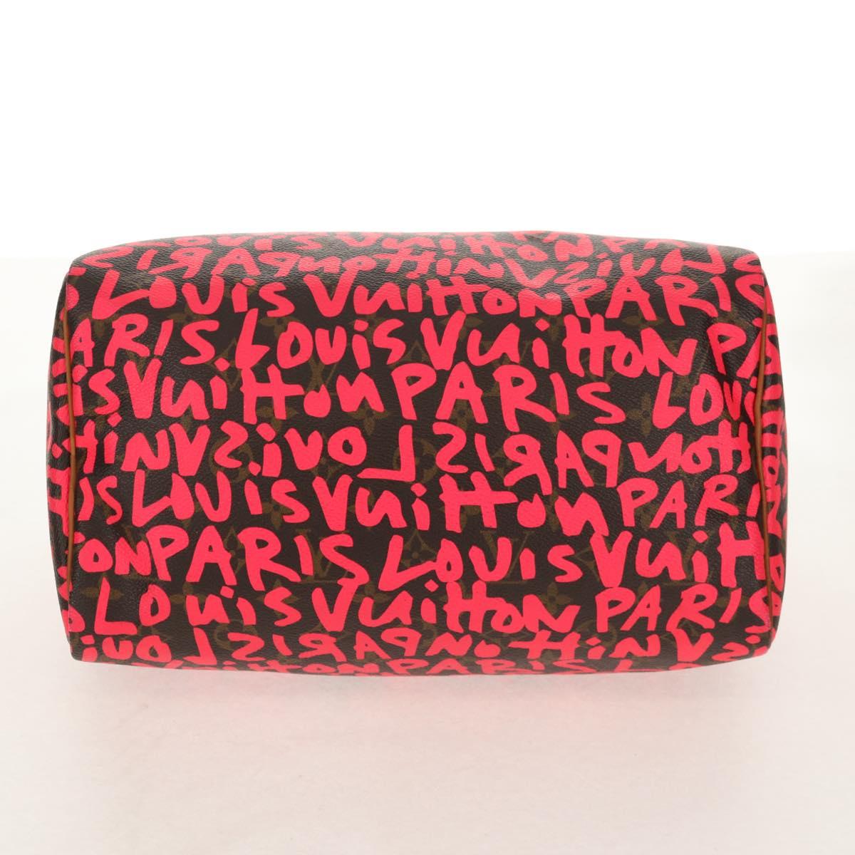 LOUIS VUITTON Monogram Graffiti Speedy 30 Hand Bag Pink M93704 LV Auth 142972V