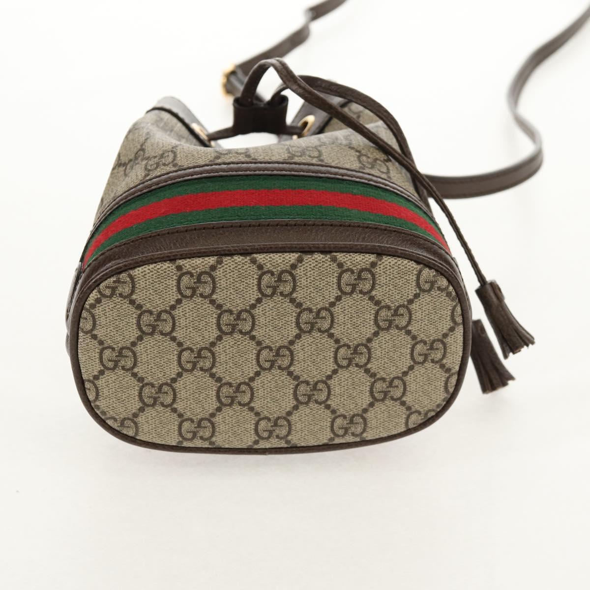 GUCCI GG Supreme Web Sherry Offdia Mini Bucket Bag PVC 550620 Auth 142976SAM