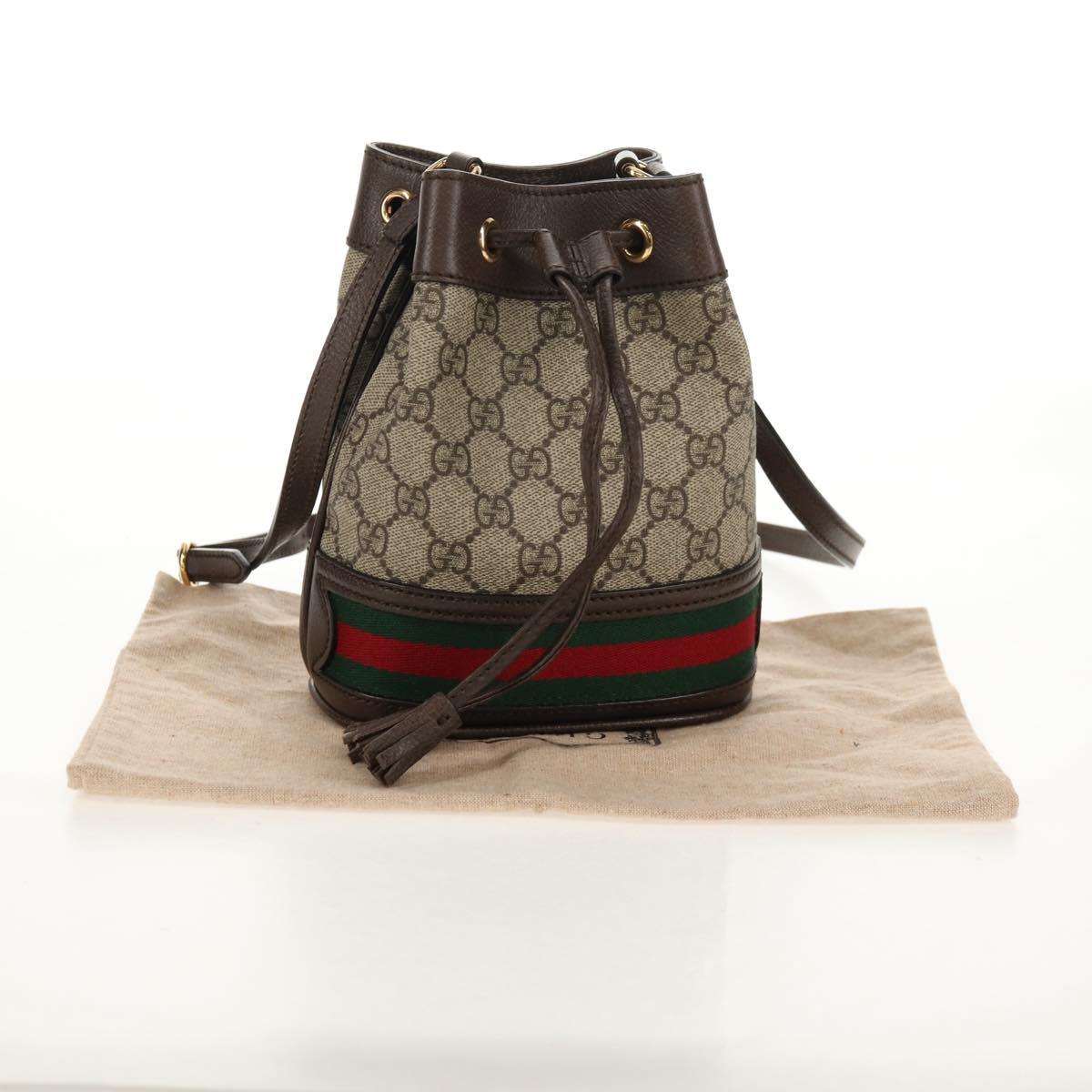 GUCCI GG Supreme Web Sherry Offdia Mini Bucket Bag PVC 550620 Auth 142976SAM
