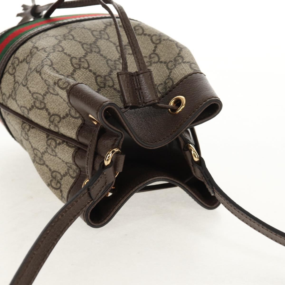GUCCI GG Supreme Web Sherry Offdia Mini Bucket Bag PVC 550620 Auth 142976SAM