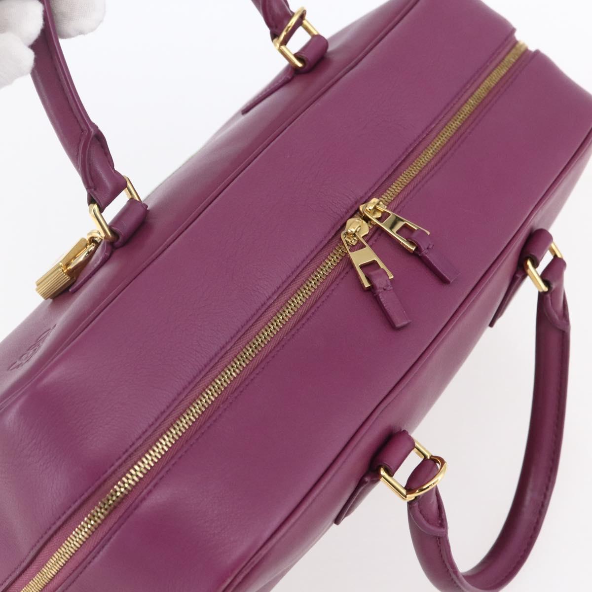 LOEWE Americana 28 Studio Ghibli Hand Bag Leather 2way Purple Auth 142978SAM