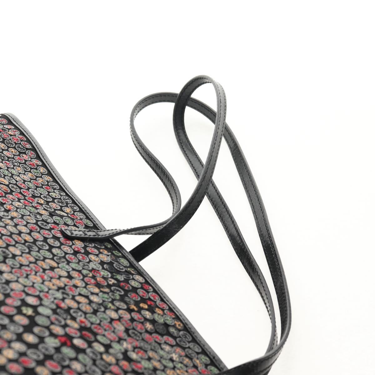 FENDI Sequin Tote Bag Nylon Black Auth 142984V