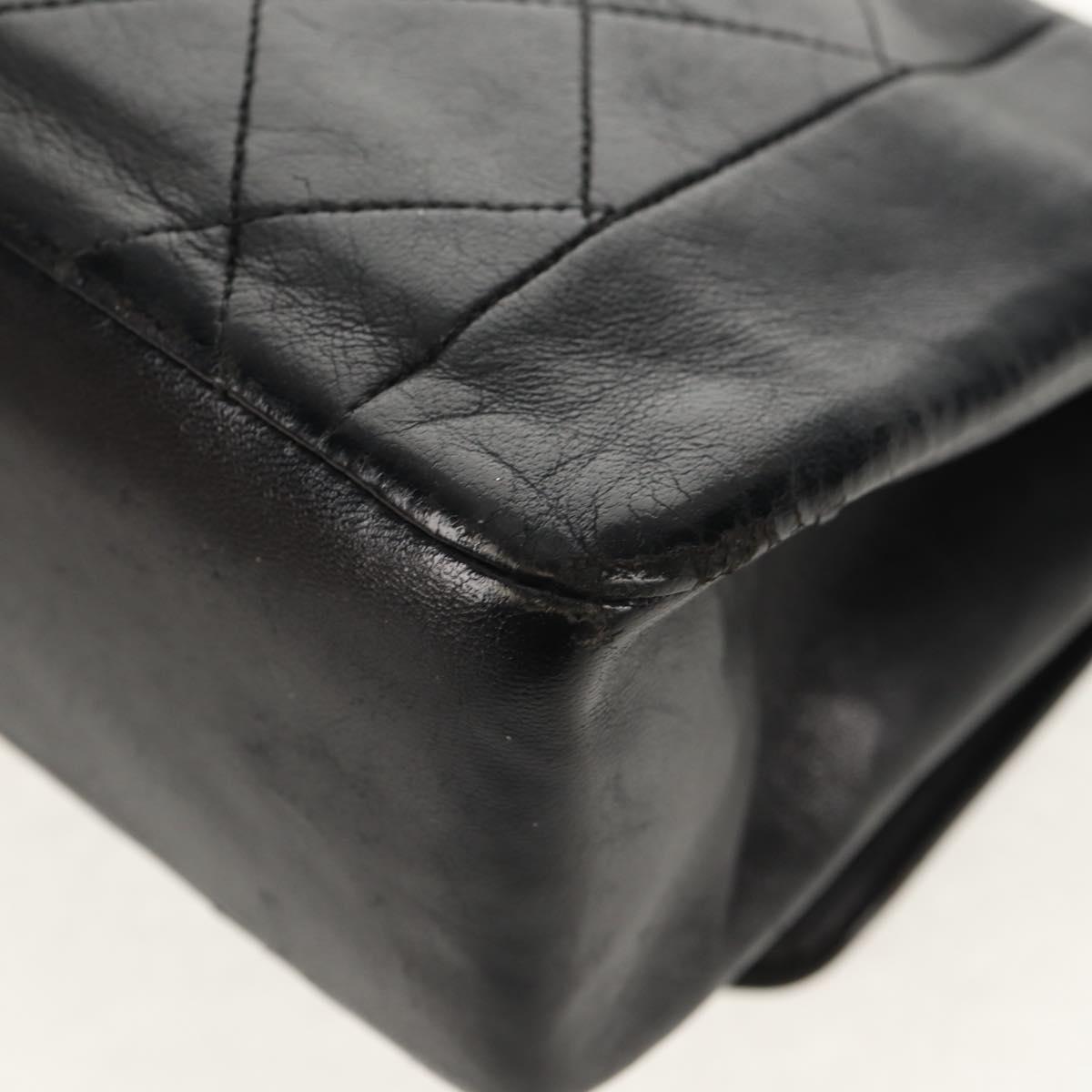 CHANEL Matelasse Chain Diana 22 Shoulder Bag Lamb Skin Black Gold CC Auth 142985