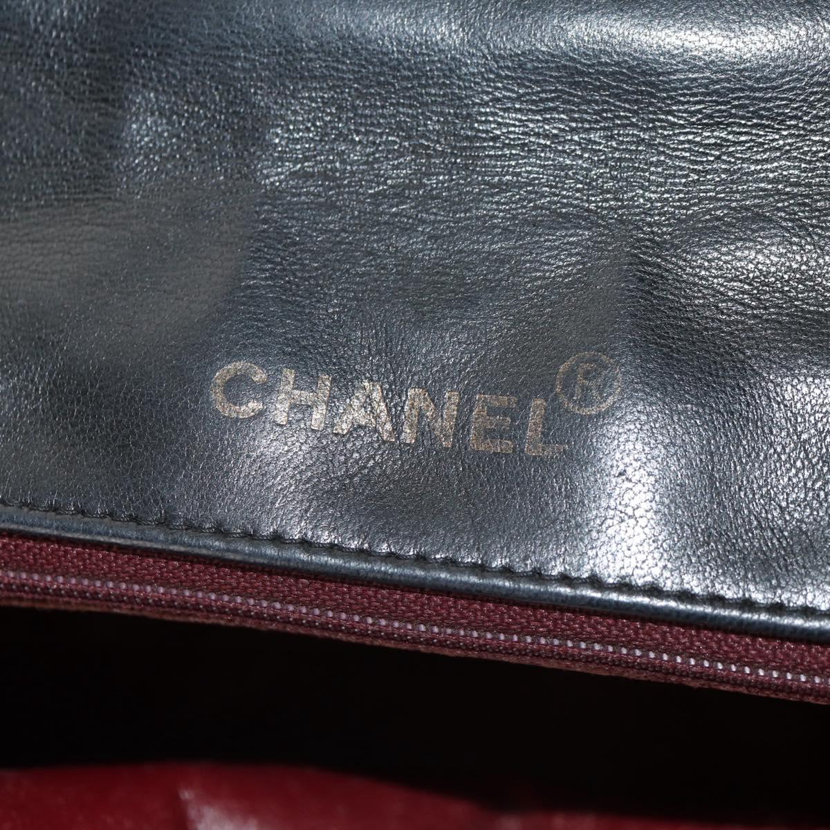 CHANEL Matelasse Chain Diana 22 Shoulder Bag Lamb Skin Black Gold CC Auth 142985