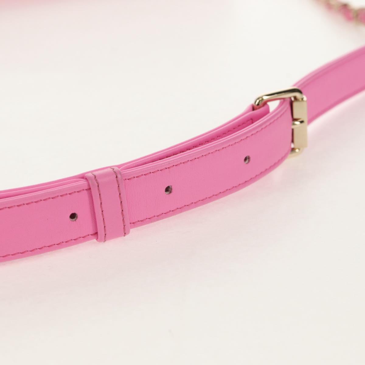 CHANEL Matelasse Chain Shoulder Bag Canvas Pink Gold CC Auth 142990V