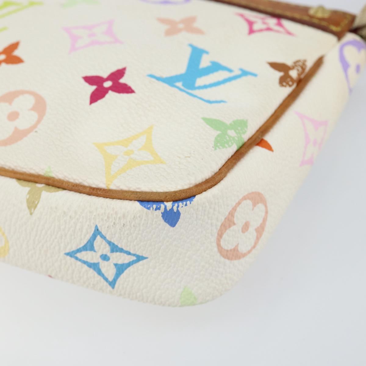 LOUIS VUITTON Monogram Multicolor Pochette Pouch White M92649 LV Auth 142992