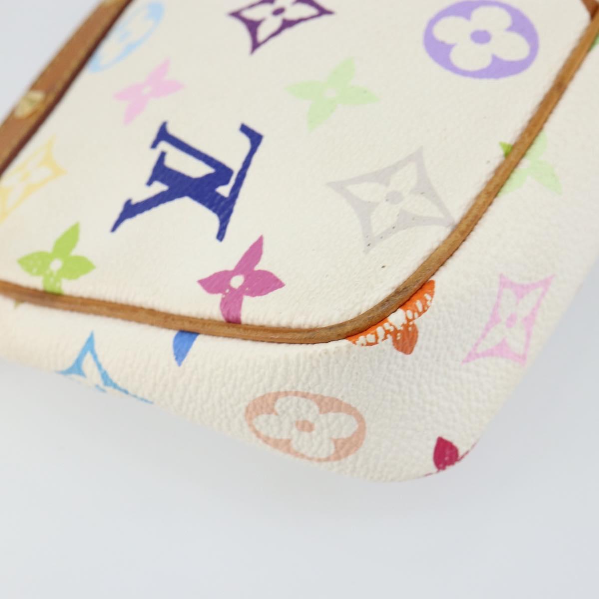 LOUIS VUITTON Monogram Multicolor Pochette Pouch White M92649 LV Auth 142992