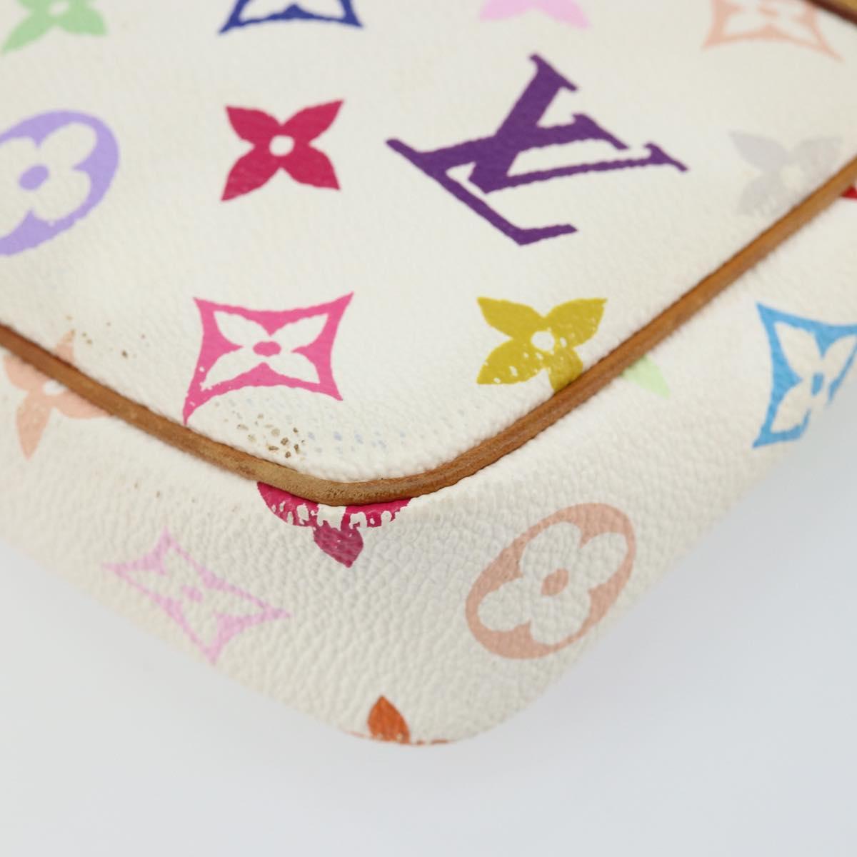 LOUIS VUITTON Monogram Multicolor Pochette Pouch White M92649 LV Auth 142992