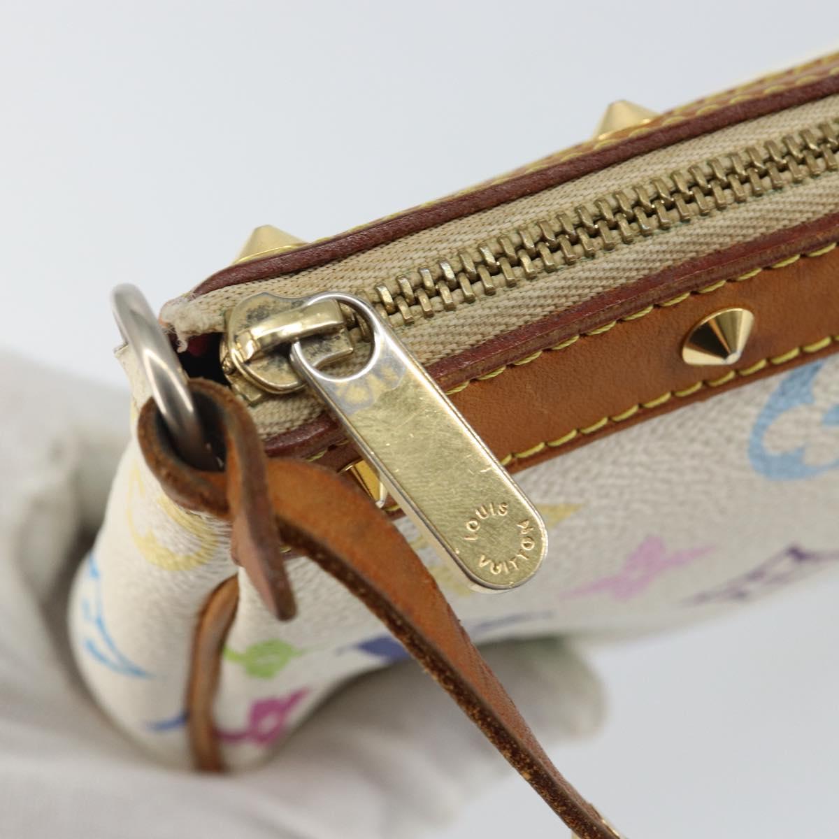 LOUIS VUITTON Monogram Multicolor Pochette Pouch White M92649 LV Auth 142992