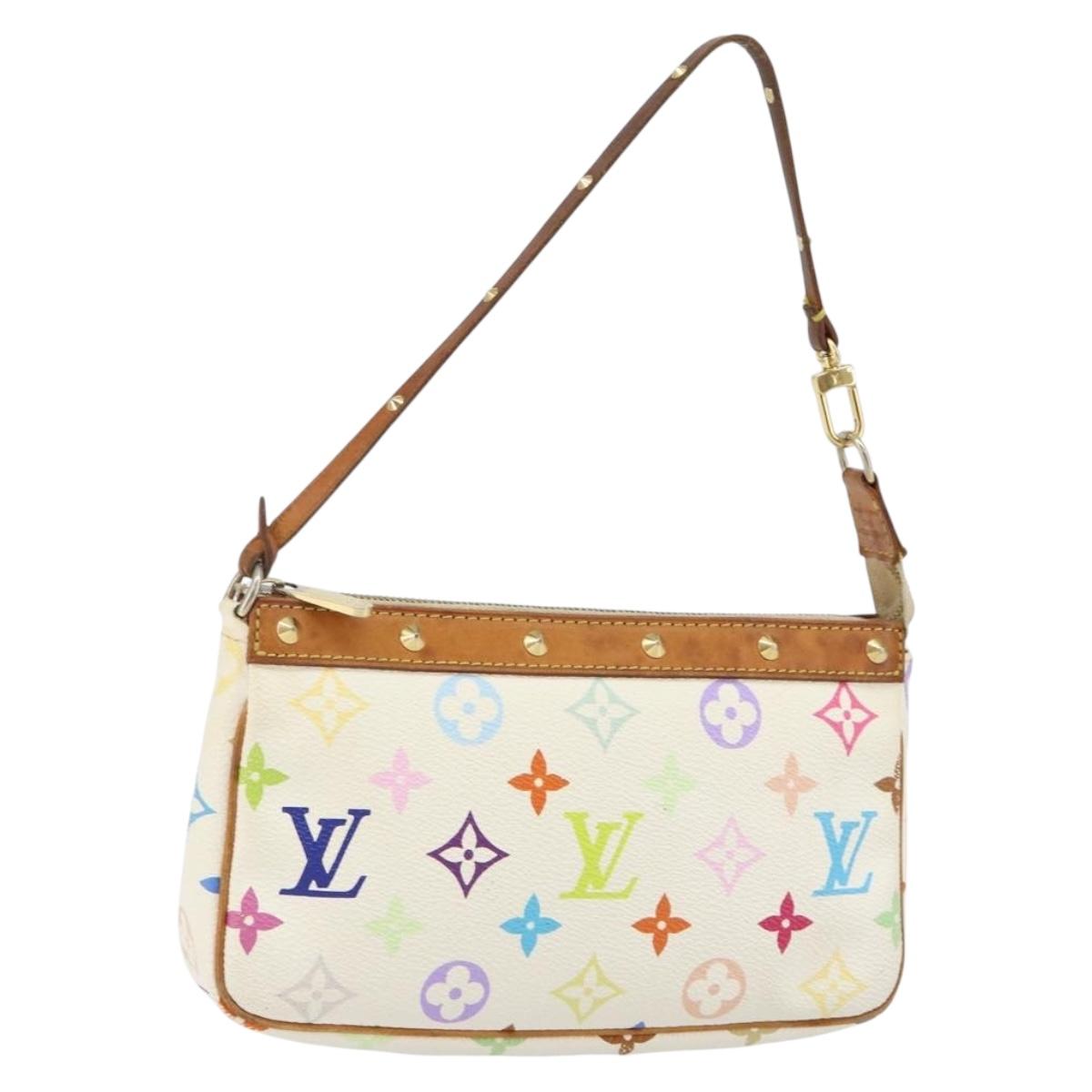 LOUIS VUITTON Monogram Multicolor Pochette Pouch White M92649 LV Auth 142992