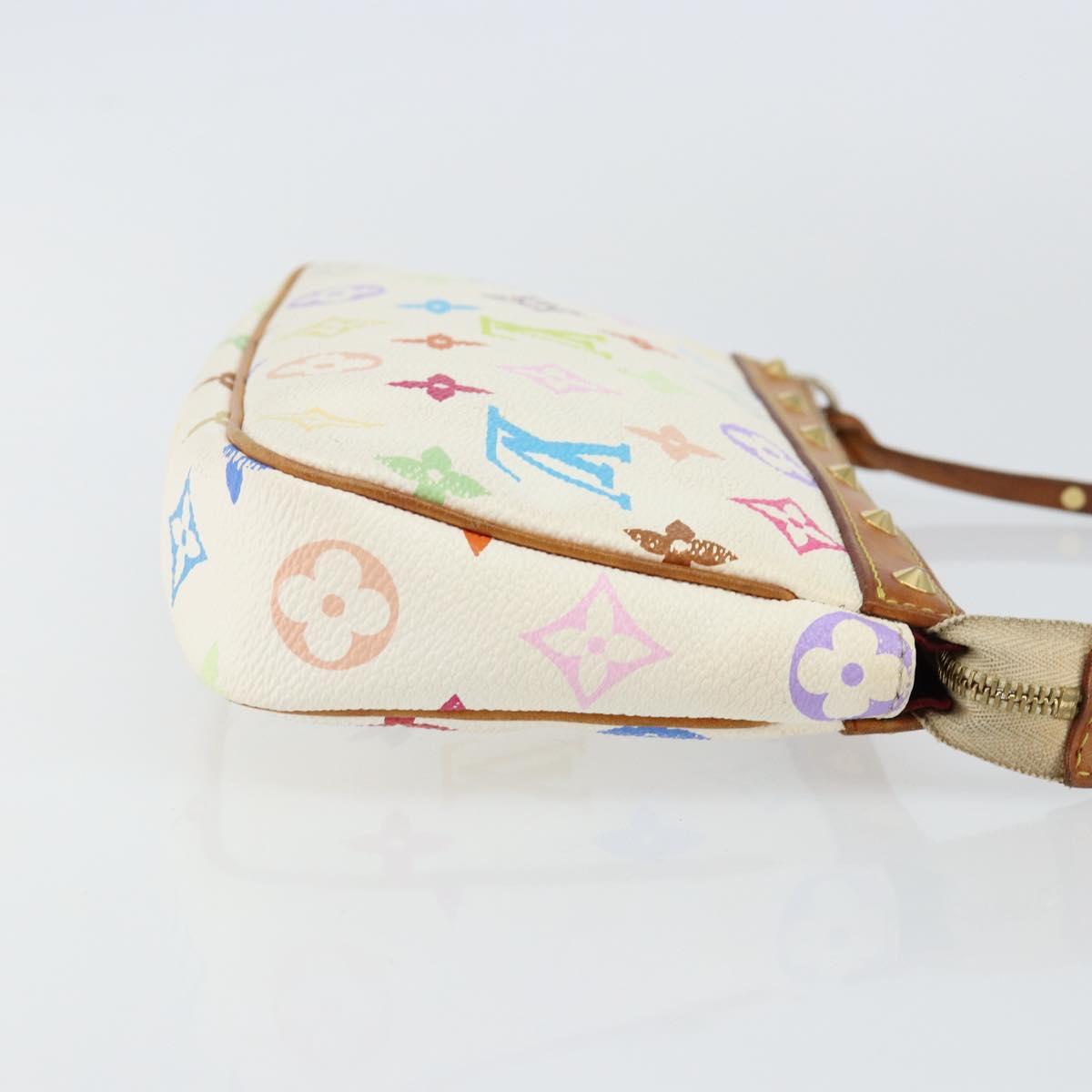 LOUIS VUITTON Monogram Multicolor Pochette Pouch White M92649 LV Auth 142992
