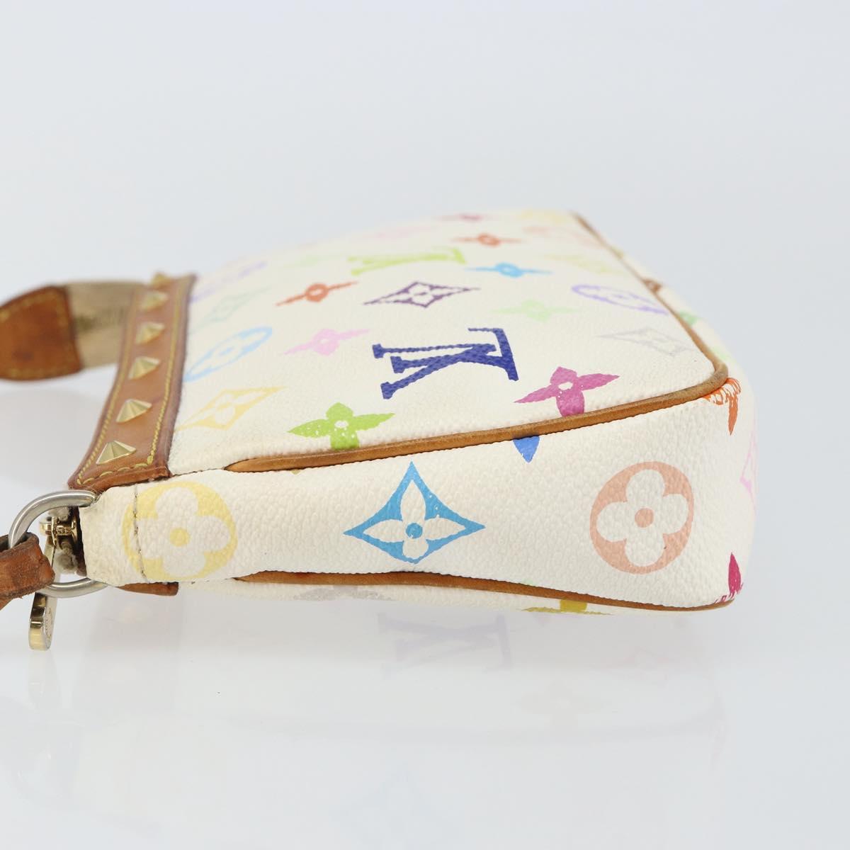 LOUIS VUITTON Monogram Multicolor Pochette Pouch White M92649 LV Auth 142992