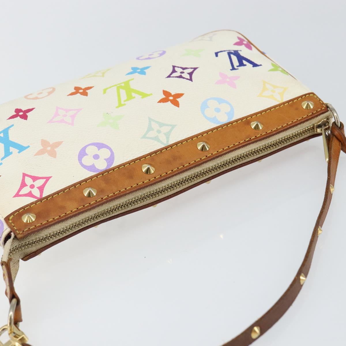 LOUIS VUITTON Monogram Multicolor Pochette Pouch White M92649 LV Auth 142992