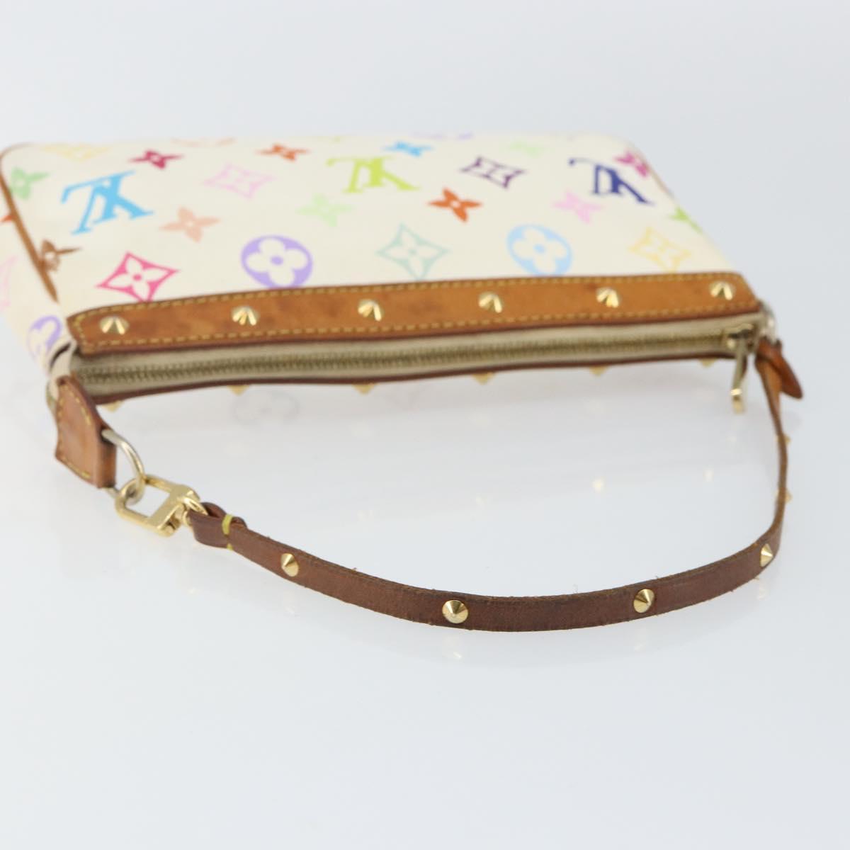 LOUIS VUITTON Monogram Multicolor Pochette Pouch White M92649 LV Auth 142992