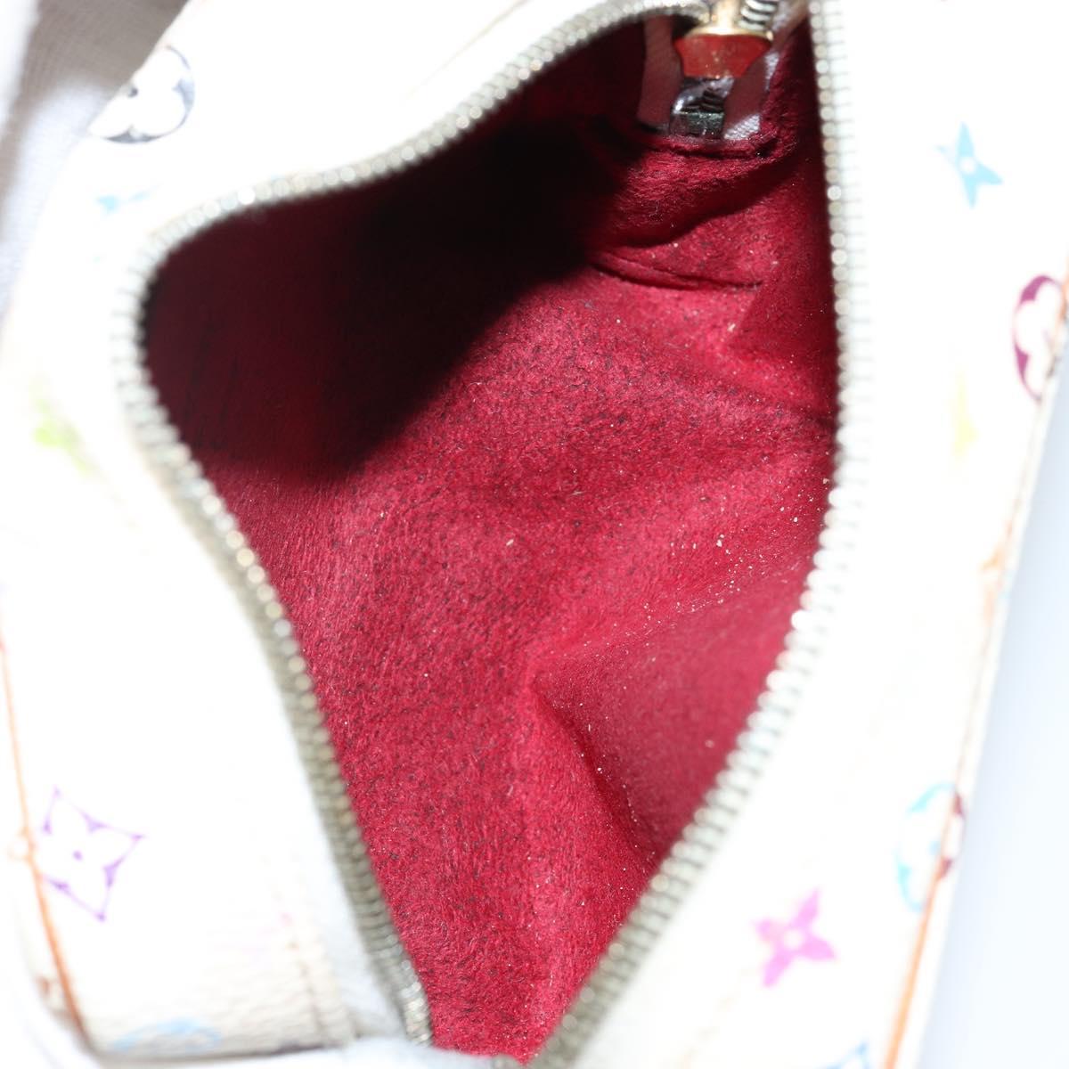 LOUIS VUITTON Monogram Multicolor Trousse Wapity Pouch White M58033 Auth 142993