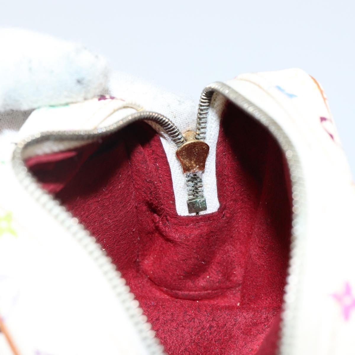 LOUIS VUITTON Monogram Multicolor Trousse Wapity Pouch White M58033 Auth 142993