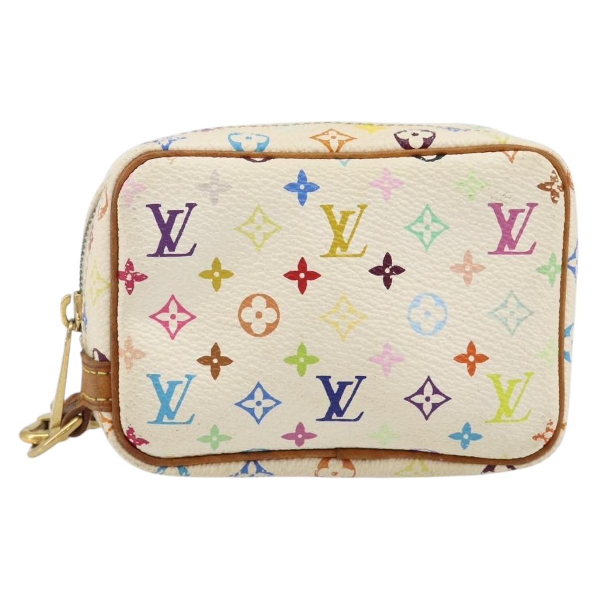 LOUIS VUITTON Monogram Multicolor Trousse Wapity Pouch White M58033 Auth 142993
