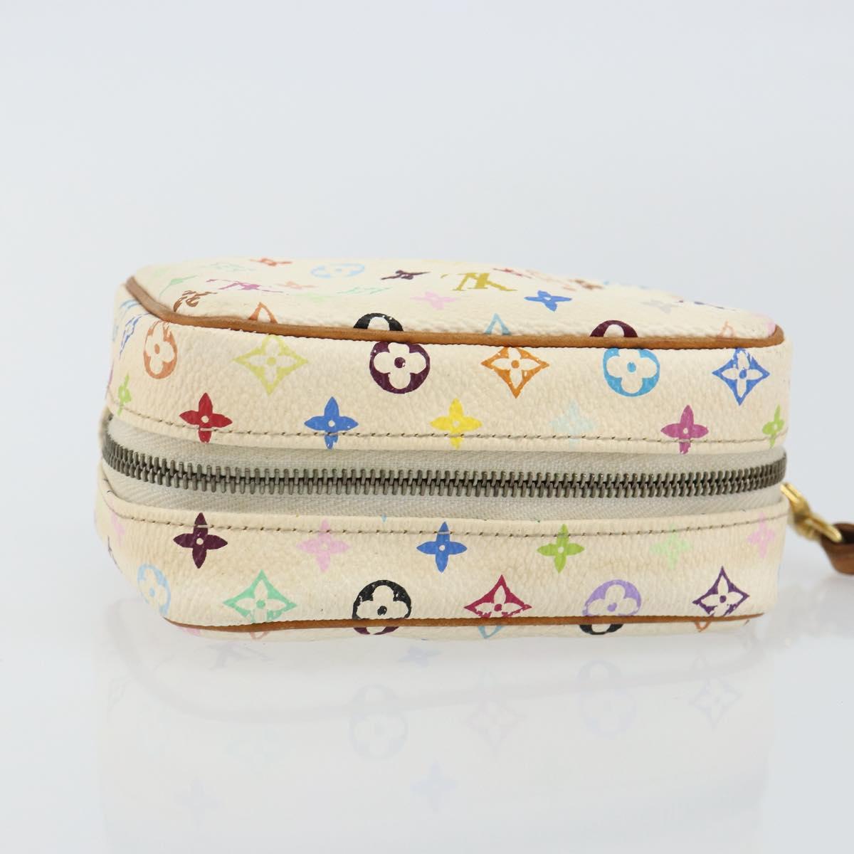 LOUIS VUITTON Monogram Multicolor Trousse Wapity Pouch White M58033 Auth 142993