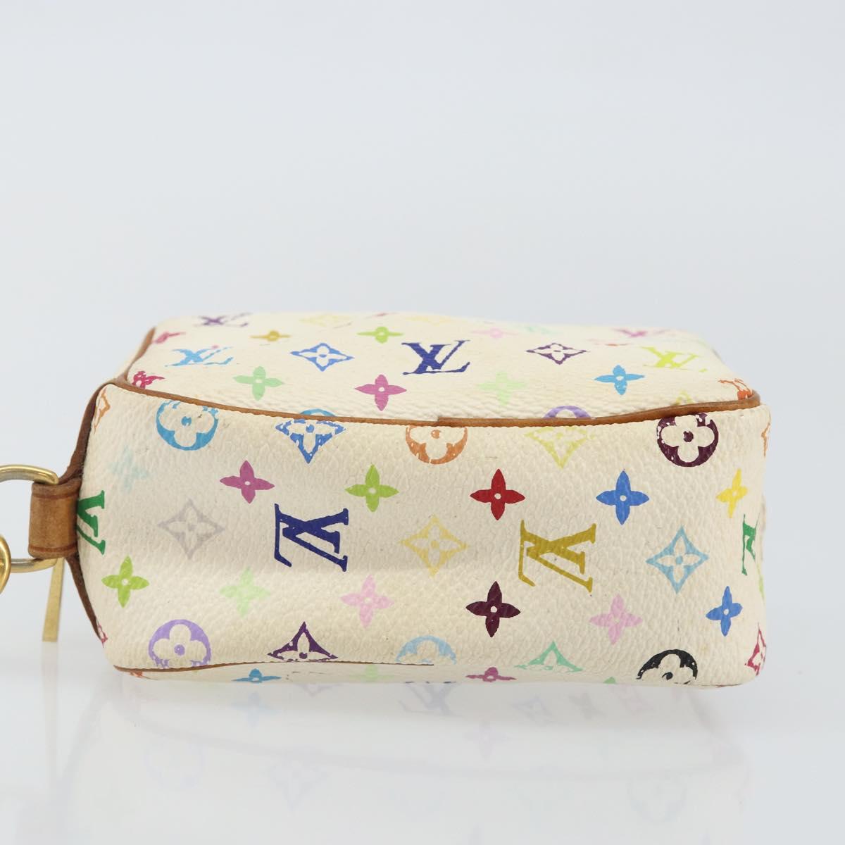 LOUIS VUITTON Monogram Multicolor Trousse Wapity Pouch White M58033 Auth 142993