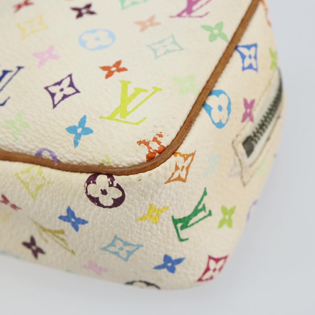 LOUIS VUITTON Monogram Multicolor Trousse Wapity Pouch White M58033 Auth 142993